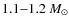 $1.1{-}1.2~M_{\odot}$