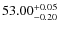 $ 53.00^{\rm + 0.05}_{- 0.20}$