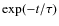 $\exp(-t/\tau)$