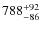 $\rm 788^{+92}_{-86}$