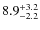 $\rm 8.9^{+3.2}_{-2.2}$