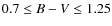 $0.7\leq B-V \leq 1.25$