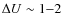 $\Delta U\sim 1{-}2$