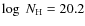 $\log ~N_{\rm H} = 20.2$
