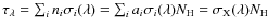 $\tau_{\lambda} = \sum_i n_i \sigma_i(\lambda) =
\sum_i a_i\sigma_i(\lambda) N_{\rm H} =
\sigma_{\rm X}(\lambda) N_{\rm H}$