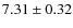 $ 7.31\pm0.32$