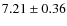 $ 7.21\pm0.36$