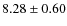 $ 8.28\pm0.60$