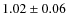 $ 1.02 \pm0.06$