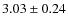 $ 3.03\pm0.24$