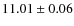 $ 11.01\pm0.06$