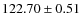 $122.70\pm0.51$