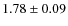 $ 1.78\pm0.09$