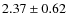 $ 2.37\pm0.62$