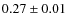 $ 0.27\pm0.01$