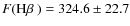 $F(\mbox{H$\beta$ })= 324.6\pm22.7$
