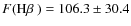 $F(\mbox{H$\beta$ })= 106.3\pm30.4$