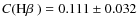 $C(\mbox{H$\beta$ })=0.111\pm0.032$