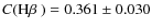 $C(\mbox{H$\beta$ })=0.361\pm0.030$