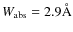 $W_{\rm abs}=2.9\AA$