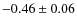 $-0.46\pm0.06$