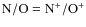 ${\rm N/O} = {\rm N}^{+}/{\rm O}^{+}$