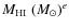 $M_{\rm HI}\;(M_{\odot})^{e}$