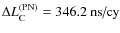 $\Delta L_{\rm C}^{\rm (PN)}= 346.2~\mbox{ns/cy}$