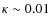 $\kappa\sim 0.01$