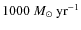 $1000~M_\odot~{\rm yr}^{-1}$