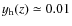 $y_{\rm h}(z) \simeq 0.01$