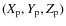 $(X_{\rm p}, Y_{\rm p}, Z_{\rm p})$