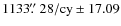$1133 \hbox{$.\!\!^{\prime\prime}$ }28/{\rm cy} \pm 17.09 $
