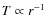 $T \propto r^{-1}$