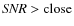 ${\it SNR} > {\rm close}$