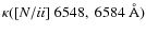 $\kappa([N/ {\sc ii}]\ 6548,~6584~\AA)$