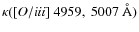 $\kappa([O/ {\sc iii}]\ 4959,~5007~\AA)$
