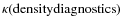 $\kappa({\rm density diagnostics})$