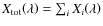 $X_{{\rm tot}}\!\left(\lambda\right)=\sum_i X_i\!\left(\lambda\right)$