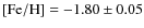 $\rm [Fe/H] =-1.80\pm0.05$