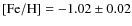 $\rm [Fe/H] =-1.02\pm0.02$