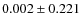 $ 0.002\pm 0.221$