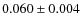 $ 0.060\pm 0.004$