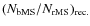 $({N_{\rm bMS}}/{N_{\rm rMS}})_{\rm rec.}$