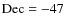 ${\rm Dec}=-47$