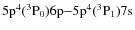 ${\rm 5p^4(^3P_0)6p{-}5p^4(^3P_1)7s}$