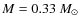 $M= 0.33~M_{\odot}$