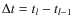 $\Delta t = t_l - t_{l-1}$