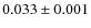 $0.033 \pm 0.001$