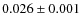 $0.026 \pm 0.001$
